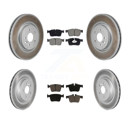 Front Rear Coated Disc Brake Rotors And Ceramic Pads Kit For Jaguar XF KGC-103610