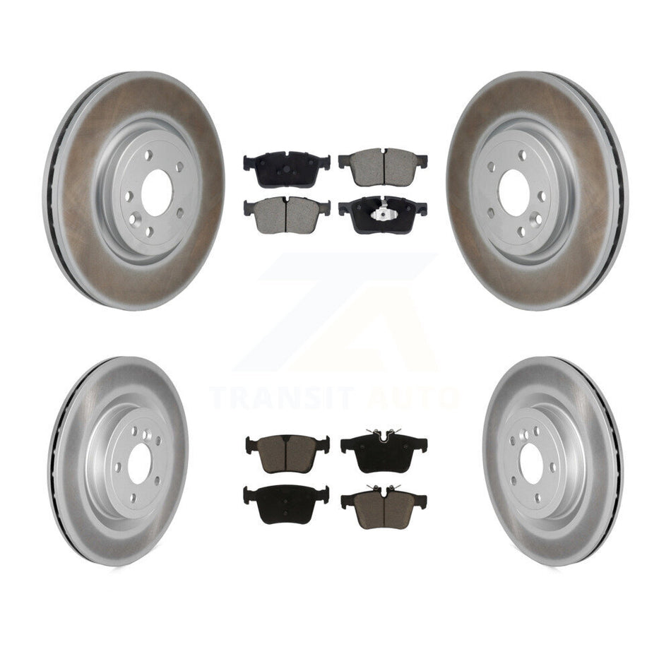 Front Rear Coated Disc Brake Rotors And Ceramic Pads Kit For Jaguar XF KGC-103610