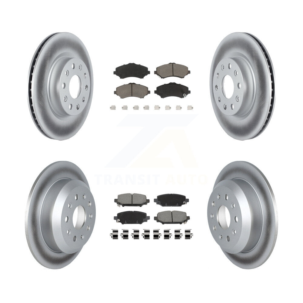 Front Rear Coated Disc Brake Rotors And Ceramic Pad Kit For 2018-2020 Jeep Wrangler Sport KGC-103615