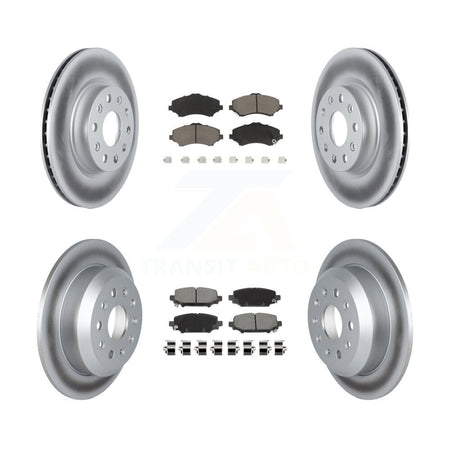 Front Rear Coated Disc Brake Rotors And Ceramic Pad Kit For 2018-2020 Jeep Wrangler Sport KGC-103615
