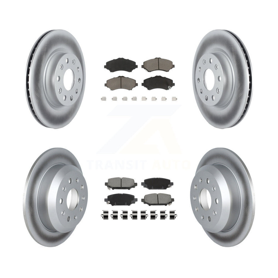 Front Rear Coated Disc Brake Rotors And Ceramic Pad Kit For 2018-2020 Jeep Wrangler Sport KGC-103615