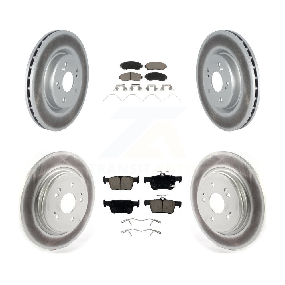 Front Rear Coated Disc Brake Rotors And Ceramic Pads Kit For 2022-2024 Acura RDX KGC-103616