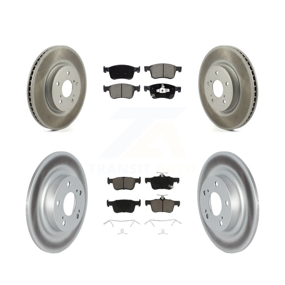 Front Rear Coated Disc Brake Rotors And Ceramic Pads Kit For 2024 Acura Integra 1.5L KGC-103617