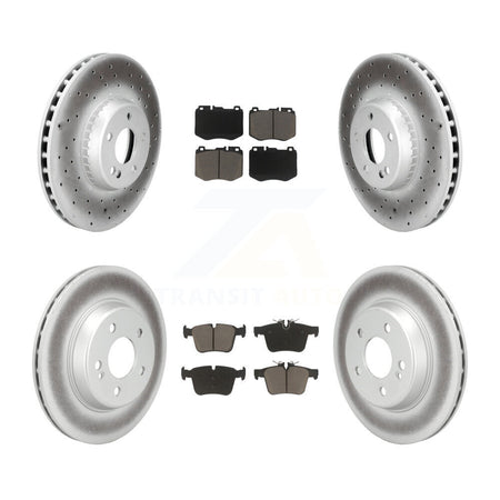 Front Rear Coated Disc Brake Rotors And Ceramic Pad Kit For Mercedes-Benz C300 C400 C350e KGC-103618
