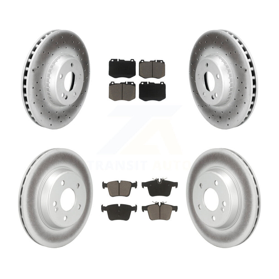 Front Rear Coated Disc Brake Rotors And Ceramic Pad Kit For Mercedes-Benz C300 C400 C350e KGC-103618