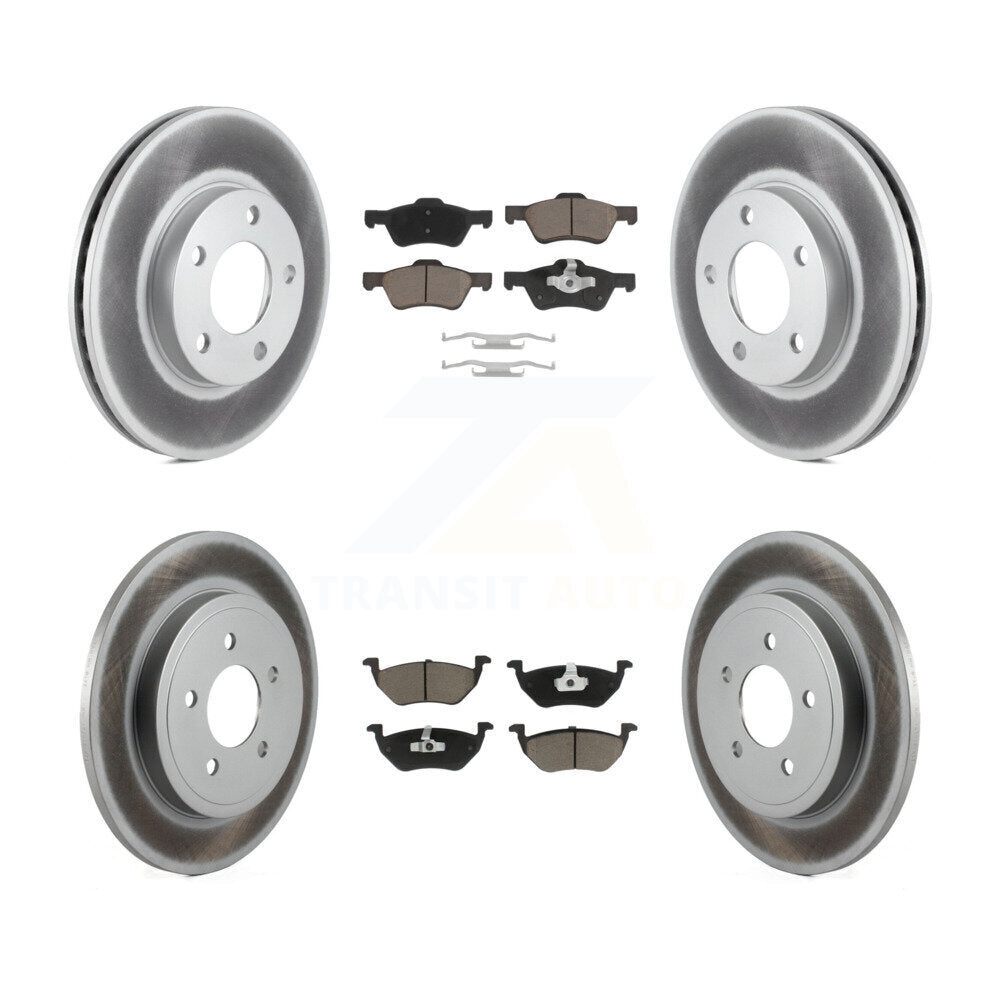 Front Rear Coated Disc Brake Rotors And Ceramic Pads Kit For Mercury Mariner KGC-103619