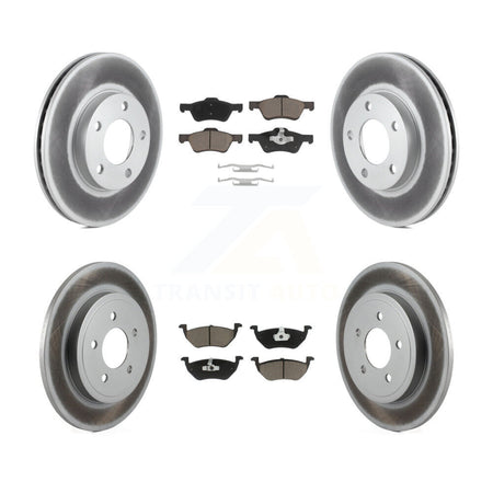 Front Rear Coated Disc Brake Rotors And Ceramic Pads Kit For Mercury Mariner KGC-103619