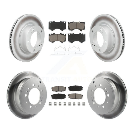 Front Rear Coated Disc Brake Rotors & Ceramic Pad Kit For Lexus LX570 Toyota Land Cruiser KGC-103623
