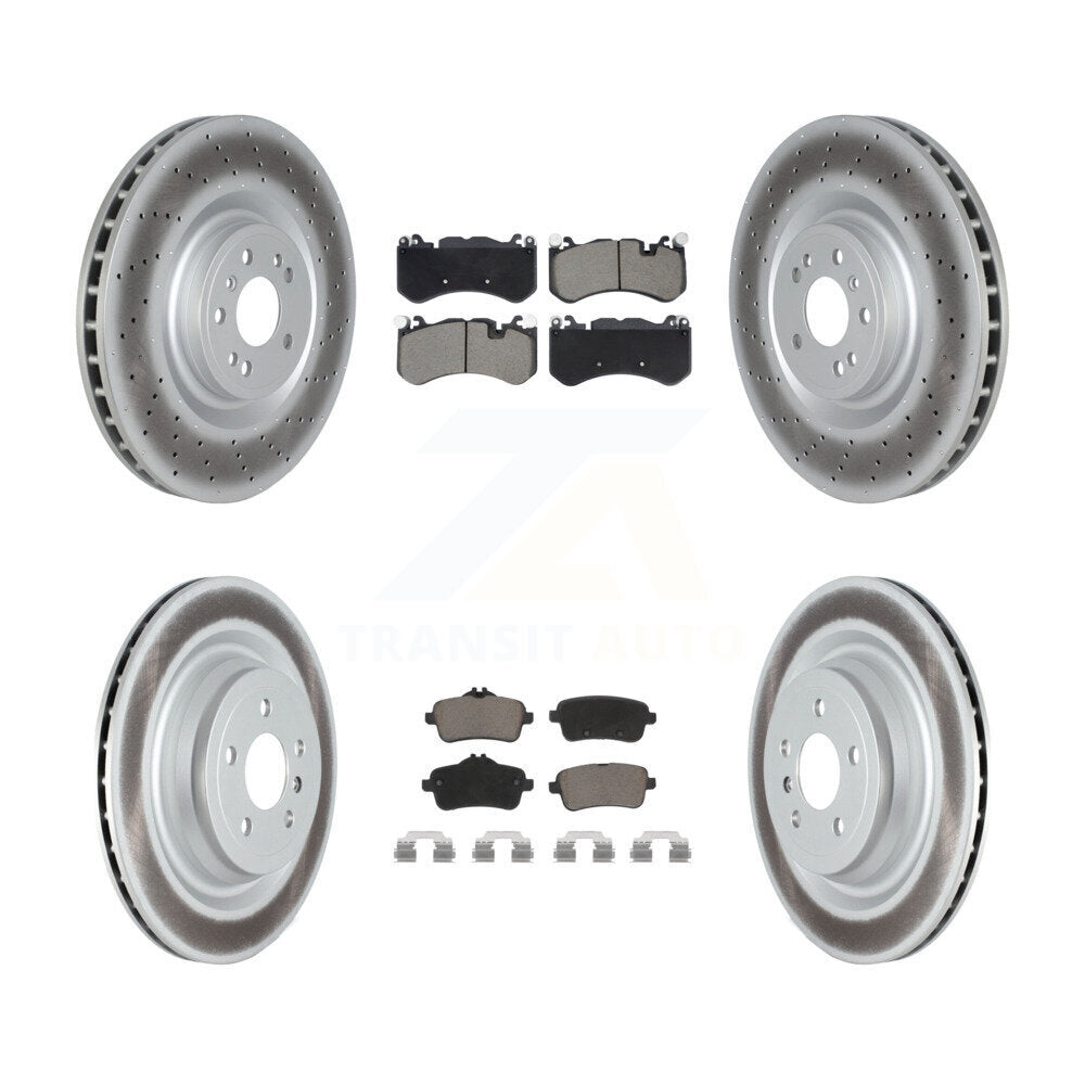 Front Rear Coated Disc Brake Rotors And Ceramic Pads Kit For Mercedes-Benz ML63 AMG KGC-103626
