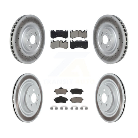 Front Rear Coated Disc Brake Rotors And Ceramic Pads Kit For Mercedes-Benz ML63 AMG KGC-103626