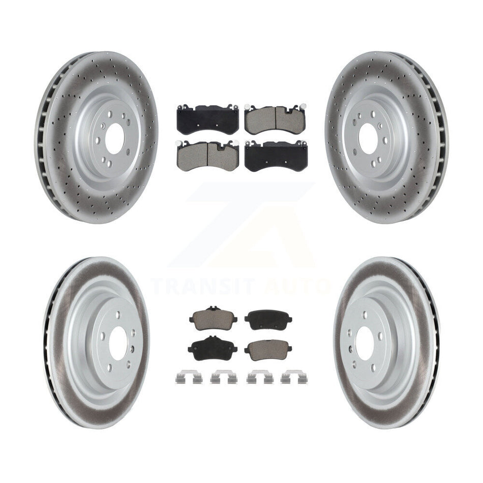 Front Rear Coated Disc Brake Rotors And Ceramic Pads Kit For Mercedes-Benz ML63 AMG KGC-103626