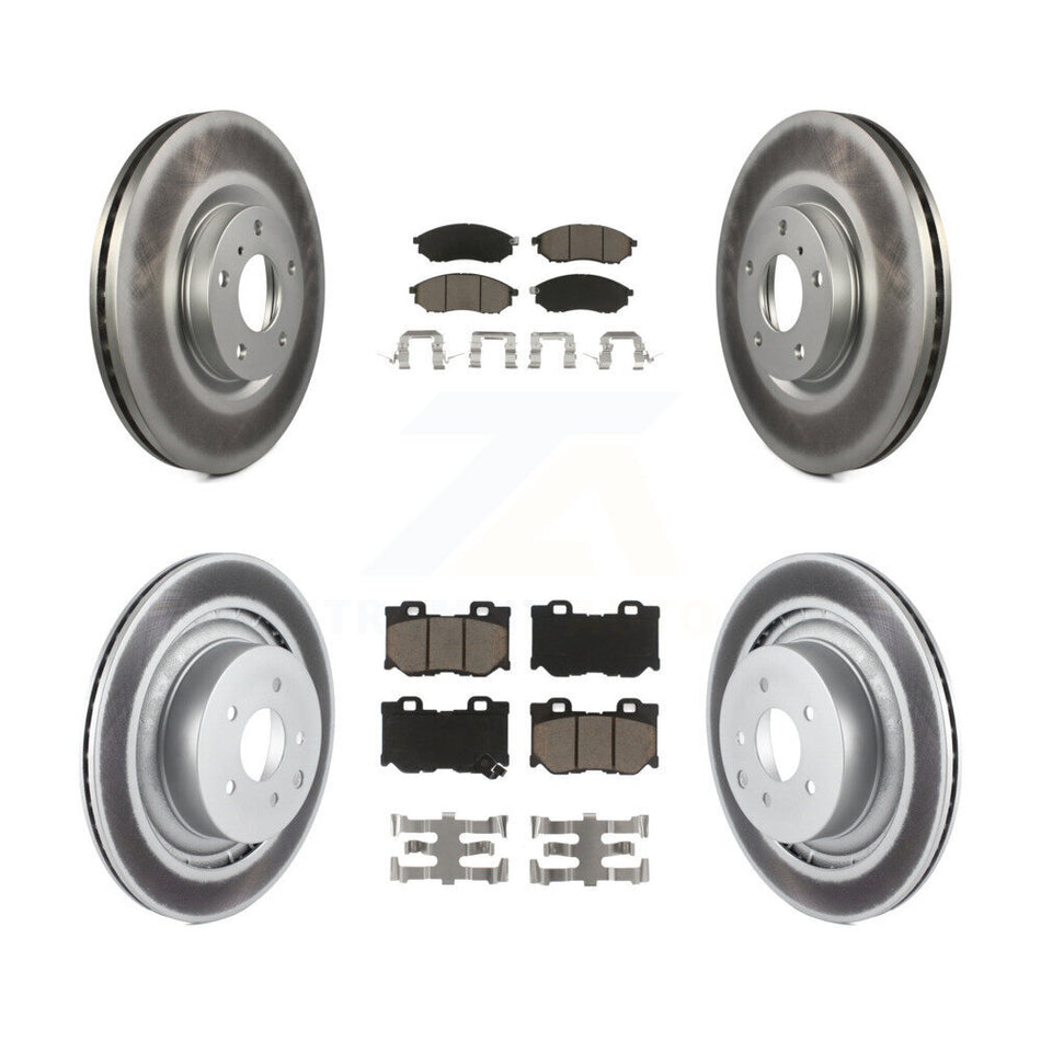 Front Rear Coat Disc Brake Rotor Ceramic Pad Kit For Nissan 370Z With Dual Piston Caliper KGC-103632