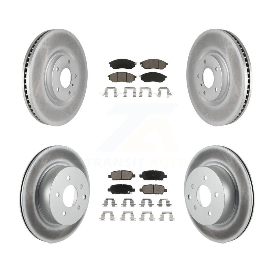 Front Rear Coat Brake Rotors Ceramic Pad Kit For 09-13 INFINITI G37 Without Brembo Brakes KGC-103634