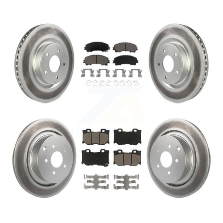 Front Rear Coat Brake Rotor Ceramic Pad Kit For INFINITI Q50 Q60 With Dual Piston Caliper KGC-103635