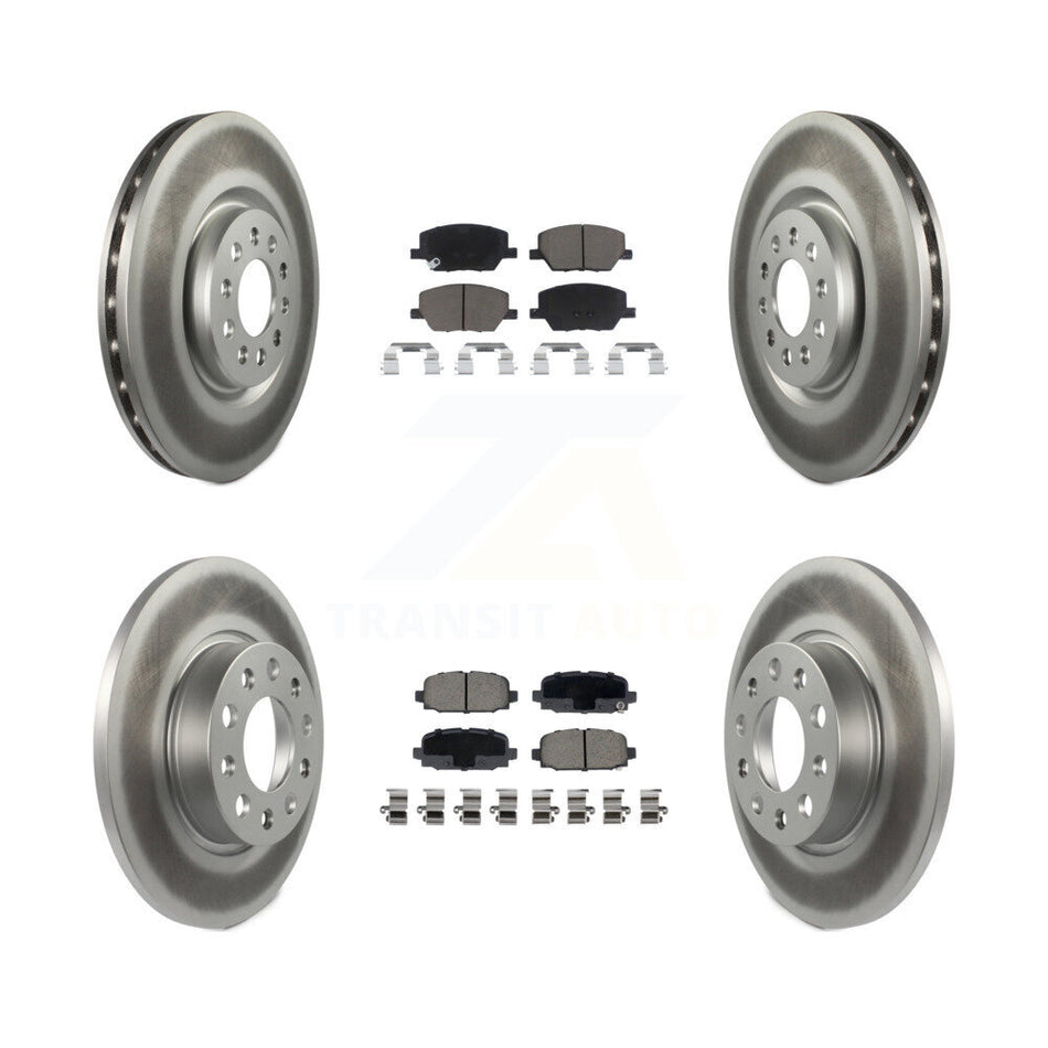 Front Rear Coated Disc Brake Rotors And Ceramic Pads Kit For 2023 Jeep Compass KGC-103636