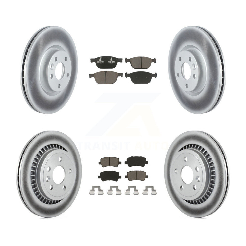 Front Rear Coated Brake Rotors Ceramic Pad Kit For 2016 Volvo XC60 To Chassis VIN #785803 KGC-103637