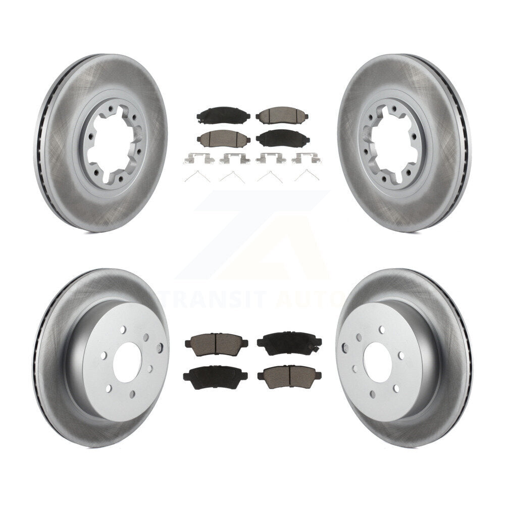 Front Rear Coated Disc Brake Rotors Ceramic Pad Kit For 2004 Nissan Pathfinder From 08 04 KGC-103639