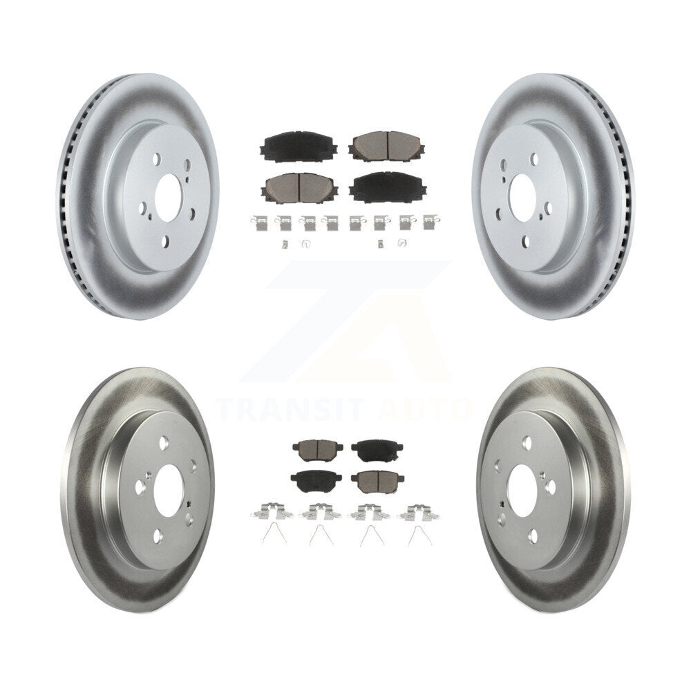Front Rear Coated Disc Brake Rotor Ceramic Pad Kit For 2019 Toyota Prius Prime From 05 19 KGC-103641