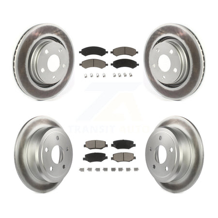 Front Rear Coated Disc Brake Rotors And Ceramic Pads Kit For Jeep Wrangler JK KGC-103642