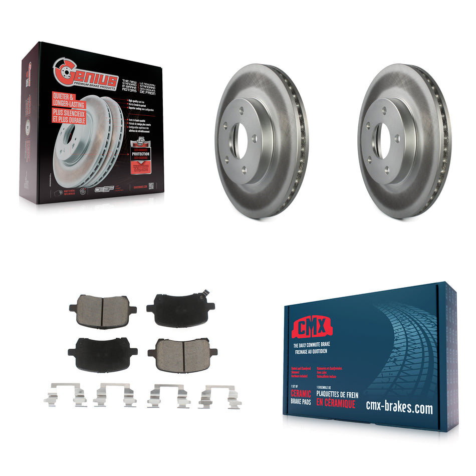 Front Coated Disc Brake Rotor & Ceramic Pad Kit For 2007-2008 Pontiac G5 rear brakes KGC-103647