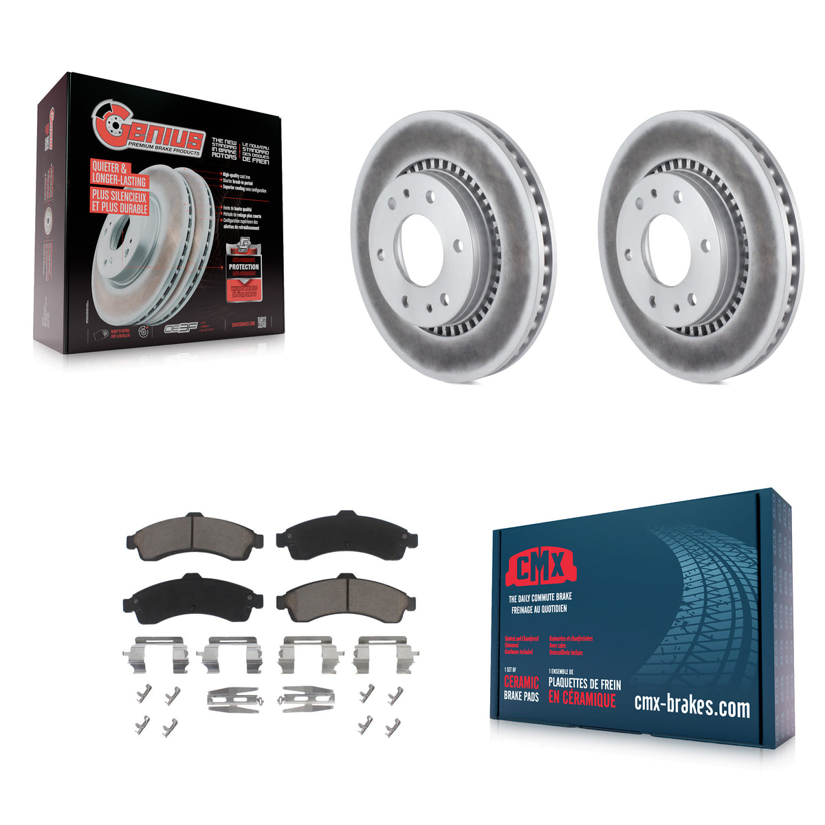 Front Coat Disc Brake Rotors Ceramic Pad Kit For 2006 Isuzu Ascender With 3rd Row Seating KGC-103648