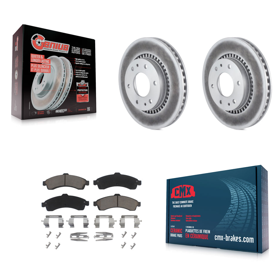 Front Coat Disc Brake Rotors Ceramic Pad Kit For 2006 Isuzu Ascender With 3rd Row Seating KGC-103648