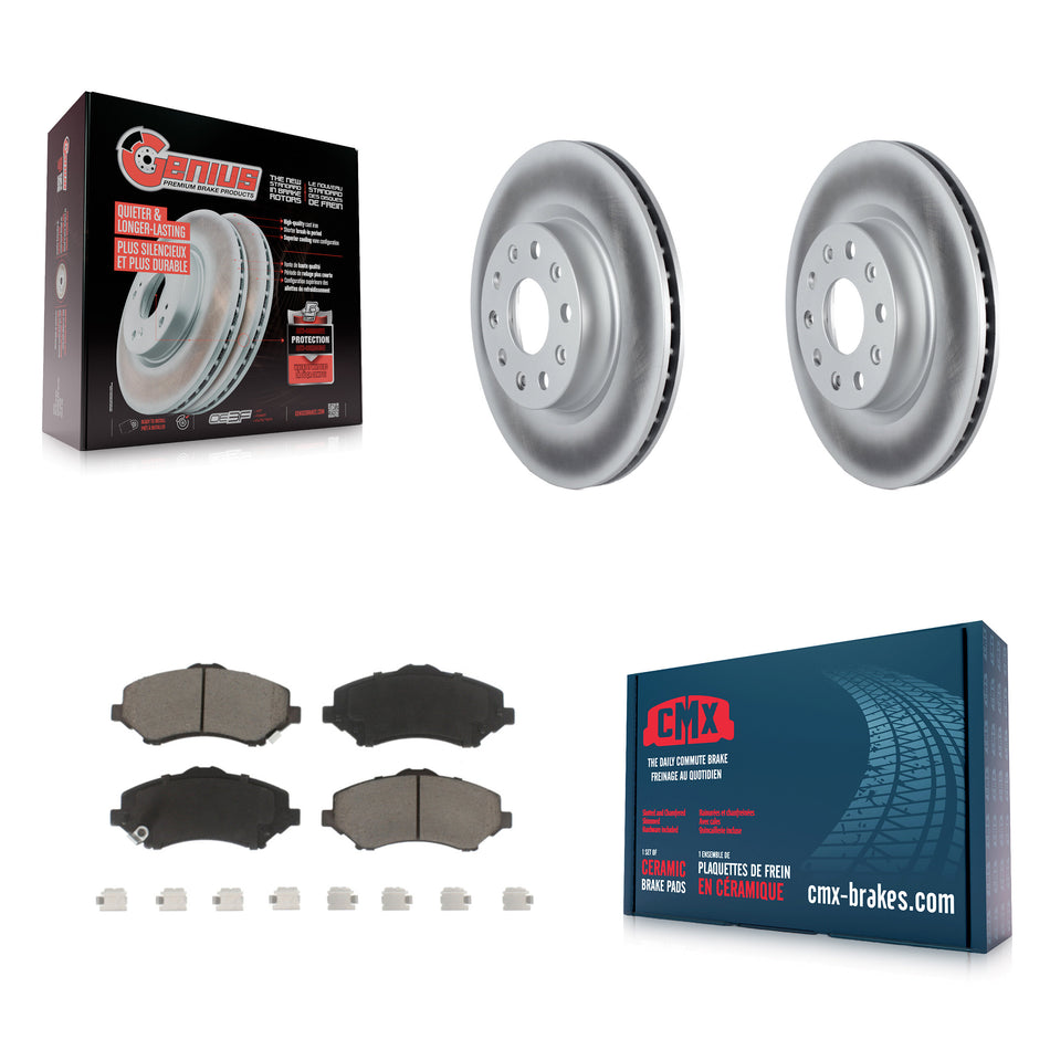 Front Coated Disc Brake Rotors And Ceramic Pads Kit For Jeep Wrangler KGC-103652