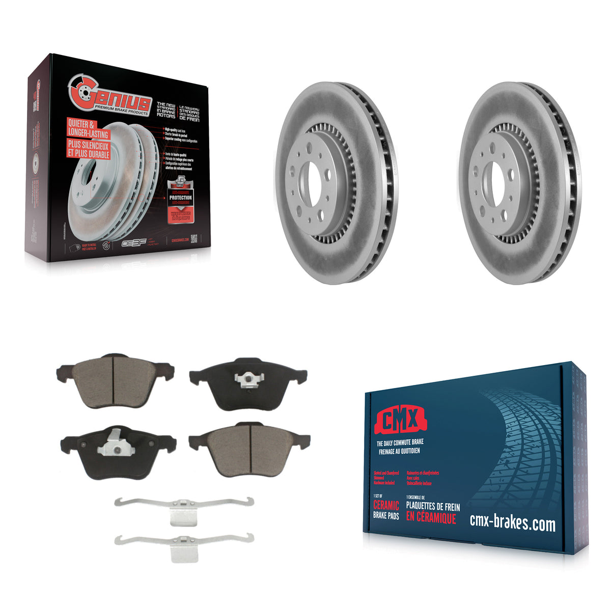 Front Coat Brake Rotor Ceramic Pad Kit For Volvo S60 2.5T With 305mm Diameter KGC-103656