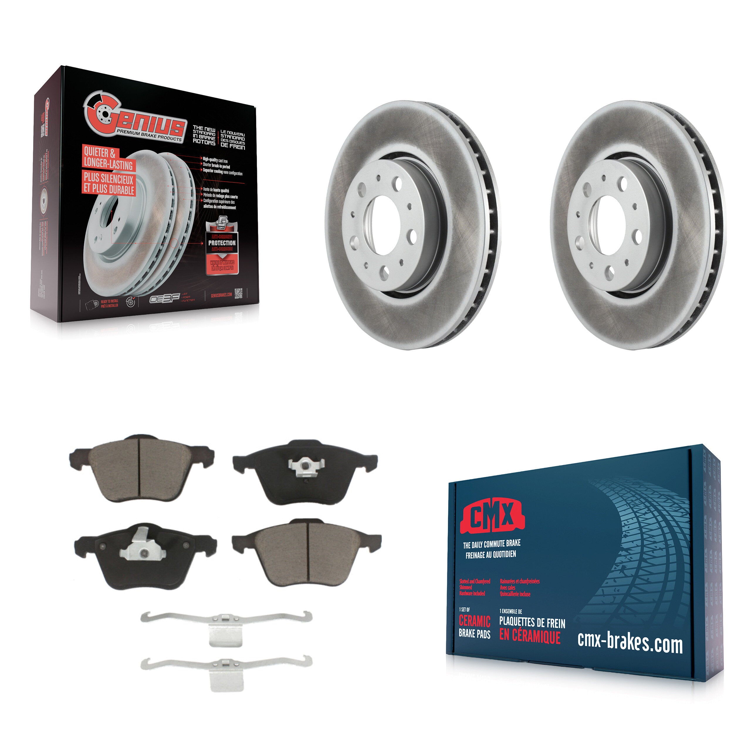 Front Coat Brake Rotor Ceramic Pad Kit For Volvo S60 2.5T With 286mm Diameter KGC-103657