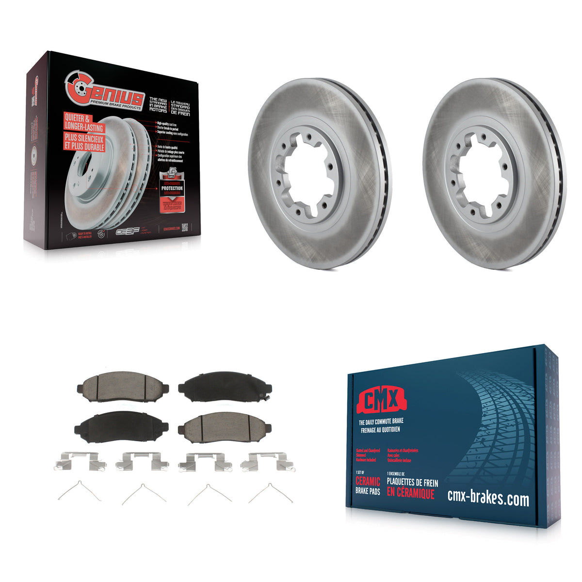 Front Coated Disc Brake Rotors And Ceramic Pads Kit For 2004 Nissan Pathfinder From 08 04 KGC-103659