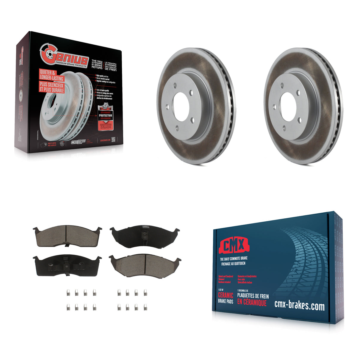 Front Coat Disc Brake Rotor Ceramic Pad Kit For Chrysler Intrepid Dodge 300M Concorde LHS KGC-103660