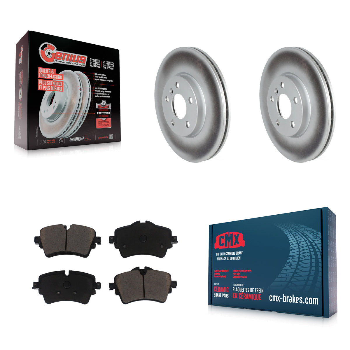 Front Coated Disc Brake Rotors And Ceramic Pads Kit For 2022 Mini Cooper S KGC-103662