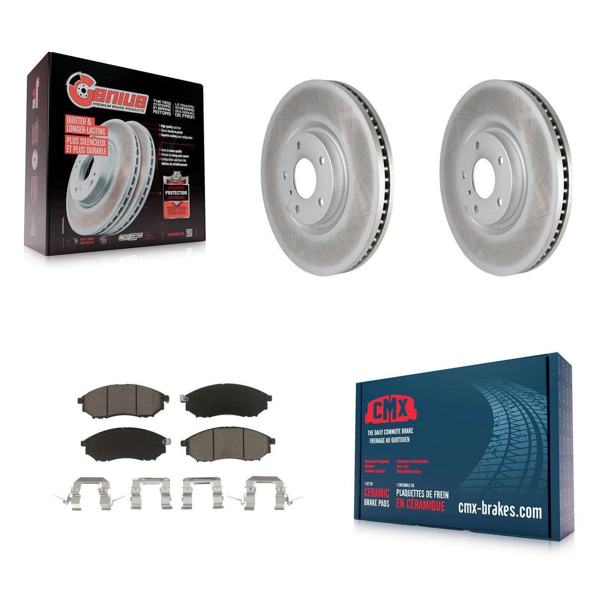 Front Coated Brake Rotor Ceramic Pad Kit For 2009-2013 INFINITI G37 Without Brembo Brakes KGC-103667
