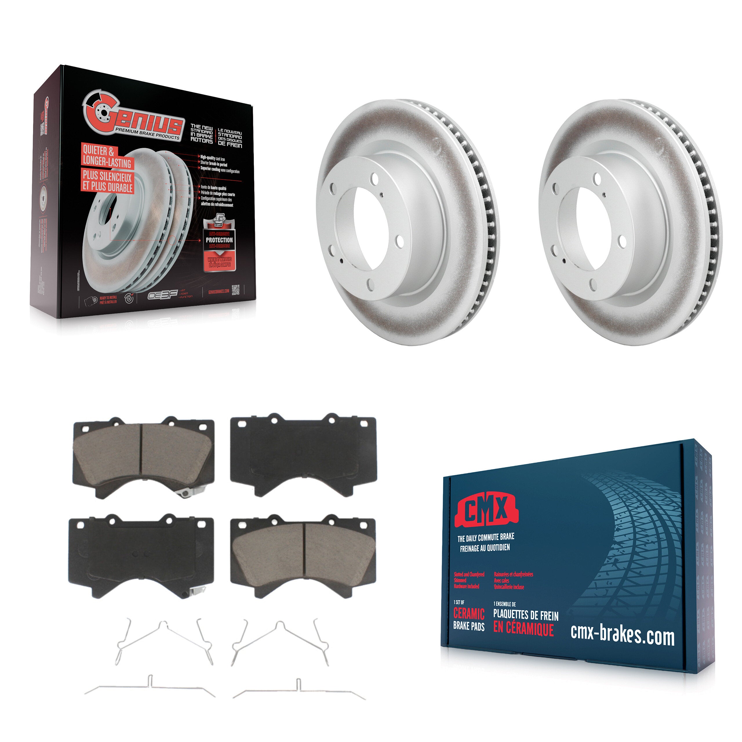 Front Coated Disc Brake Rotors And Ceramic Pads Kit For Lexus LX570 Toyota Land Cruiser KGC-103671