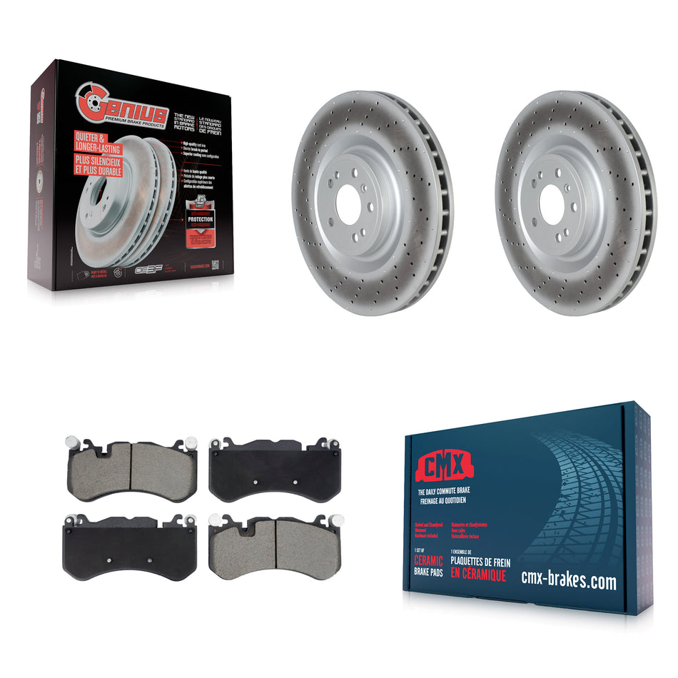 Front Coated Disc Brake Rotors And Ceramic Pads Kit For Mercedes-Benz ML63 AMG KGC-103673