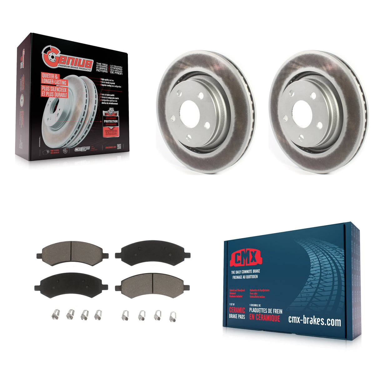 Front Coated Disc Brake Rotors And Ceramic Pads Kit For Jeep Wrangler JK KGC-103677