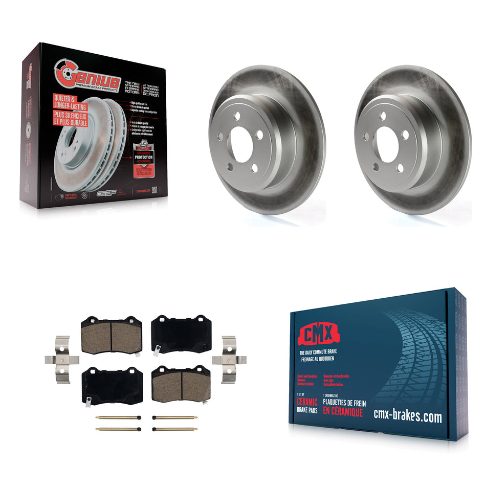 Rear Coated Brake Rotor Ceramic Pad Kit For Chrysler 300 RWD with 3.6L With Brembo Brakes KGC-103679