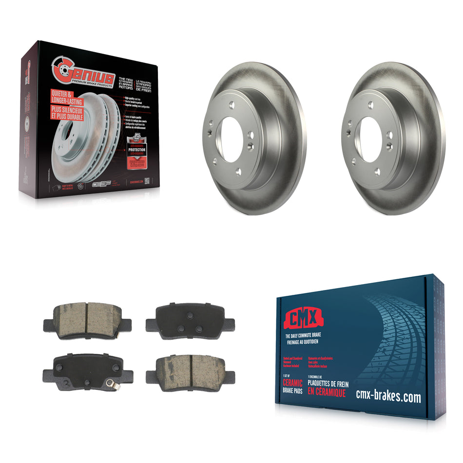 Rear Coat Disc Brake Rotors Ceramic Pad Kit For 2024 Kia Soul With Electric Parking KGC-103689