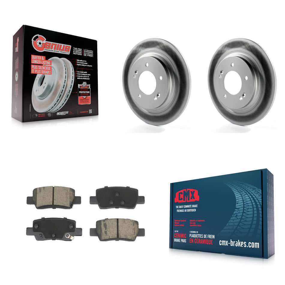 Rear Coat Brake Rotors Ceramic Pad Kit For 24-25 Hyundai Kona With Electric Parking KGC-103698