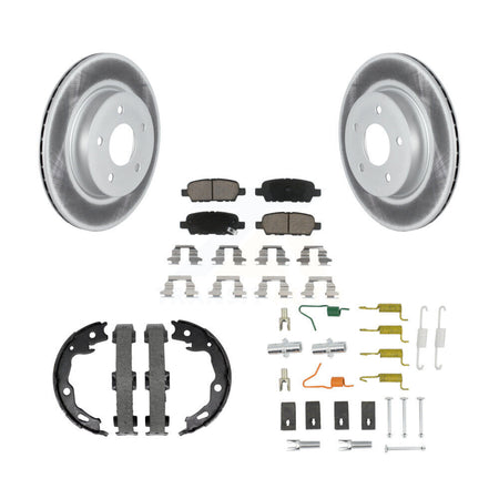 Rear Disc Coated Rotors Ceramic Pads Parking Shoes Hardware Kit For Nissan Rogue Sport SL KGC-103717
