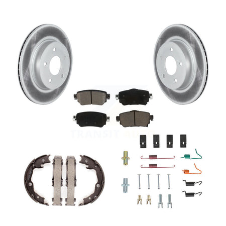 Rear Disc Coated Rotors Ceramic Pads Parking Brake Shoes And Hardware Kit For Nissan LEAF KGC-103728