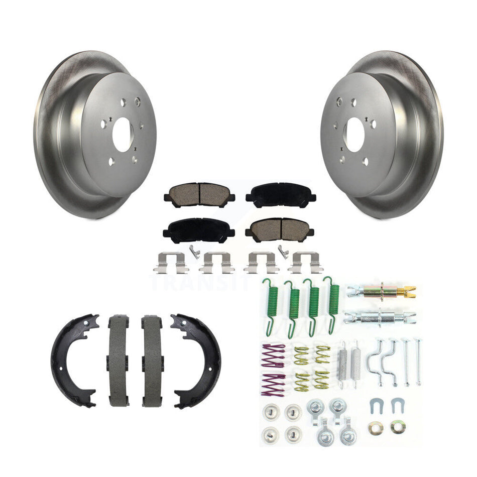 Rear Disc Coated Rotors Ceramic Pads Parking Shoes And Hardware Kit For Toyota Highlander KGC-103749
