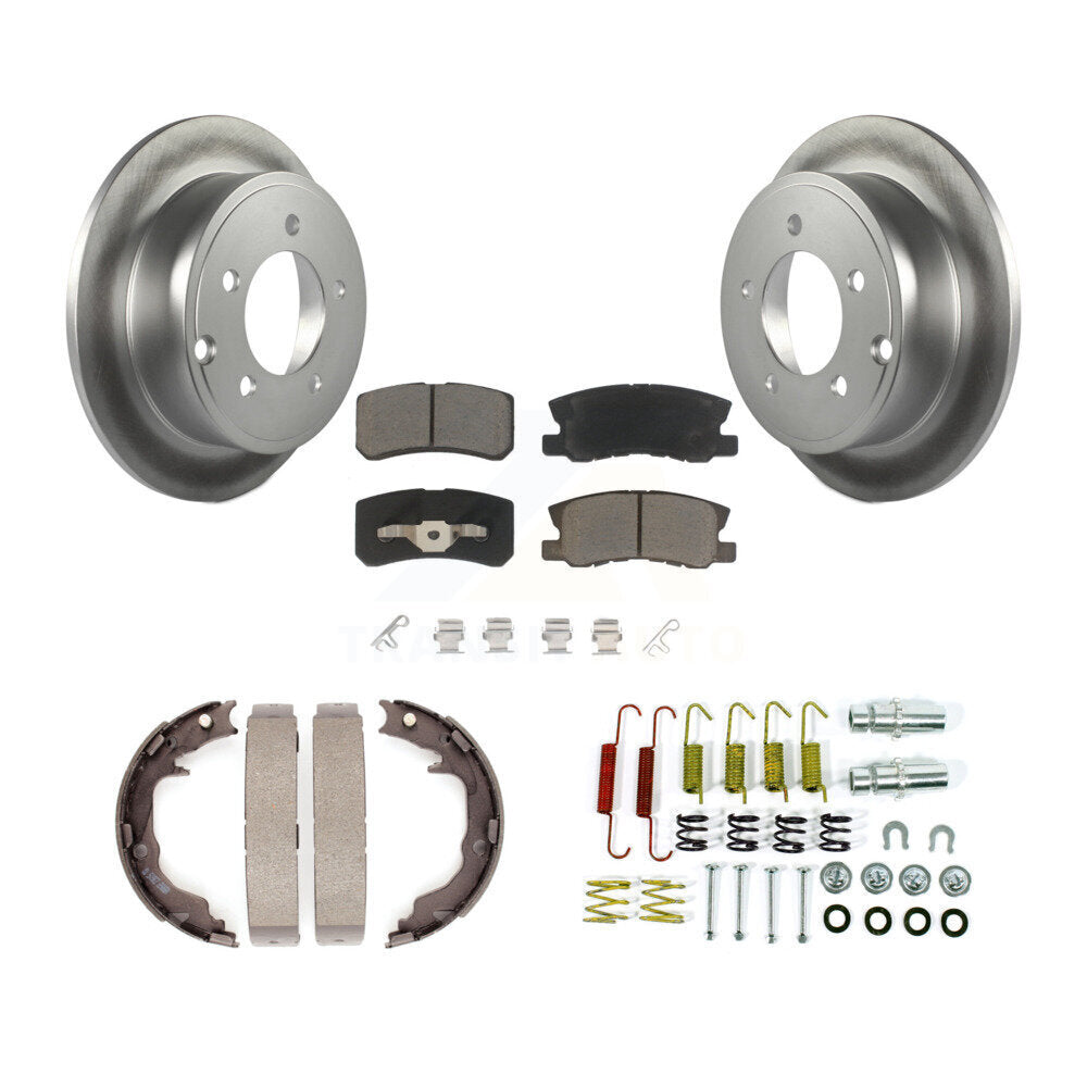 Rear Disc Coated Rotors Ceramic Pads Parking Shoes Hardware Kit For Jeep Patriot Compass KGC-103757
