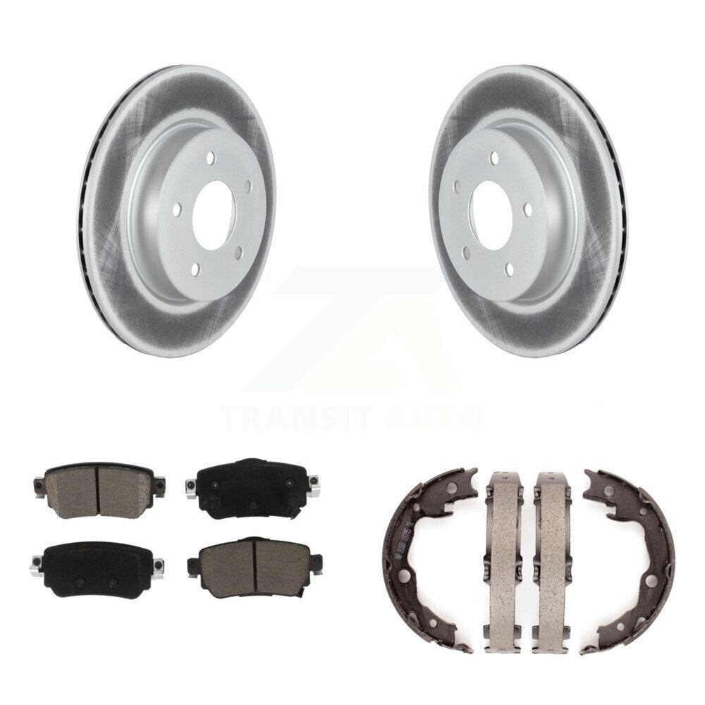 Rear Disc Coated Rotors Ceramic Pads And Parking Brake Shoes Kit For Nissan LEAF KGC-103774