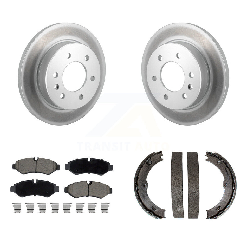 Rear Disc Coated Rotors Ceramic Pads Parking Shoes Kit For Mercedes-Benz Sprinter 3500XD KGC-103778