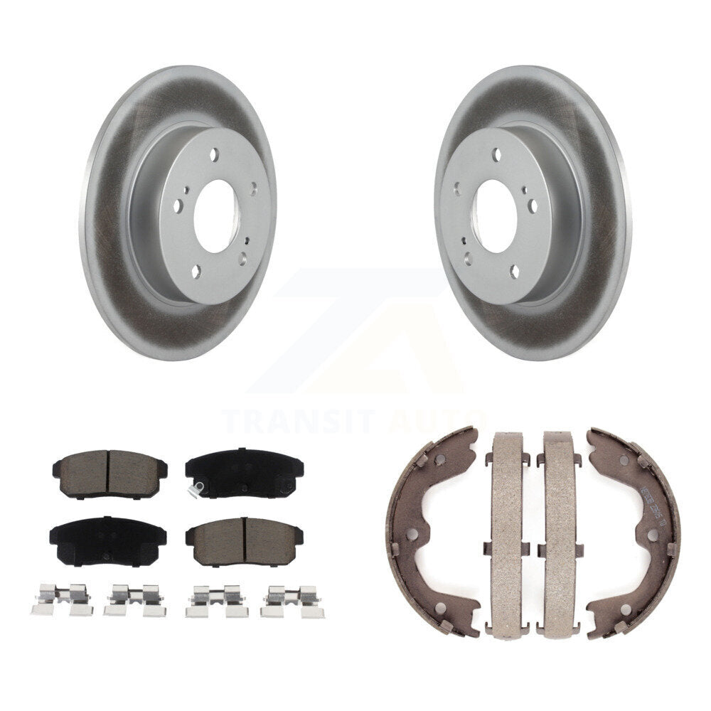 Rear Disc Coated Rotors Ceramic Pads And Parking Brake Shoes Kit For 2003 Nissan Maxima KGC-103779