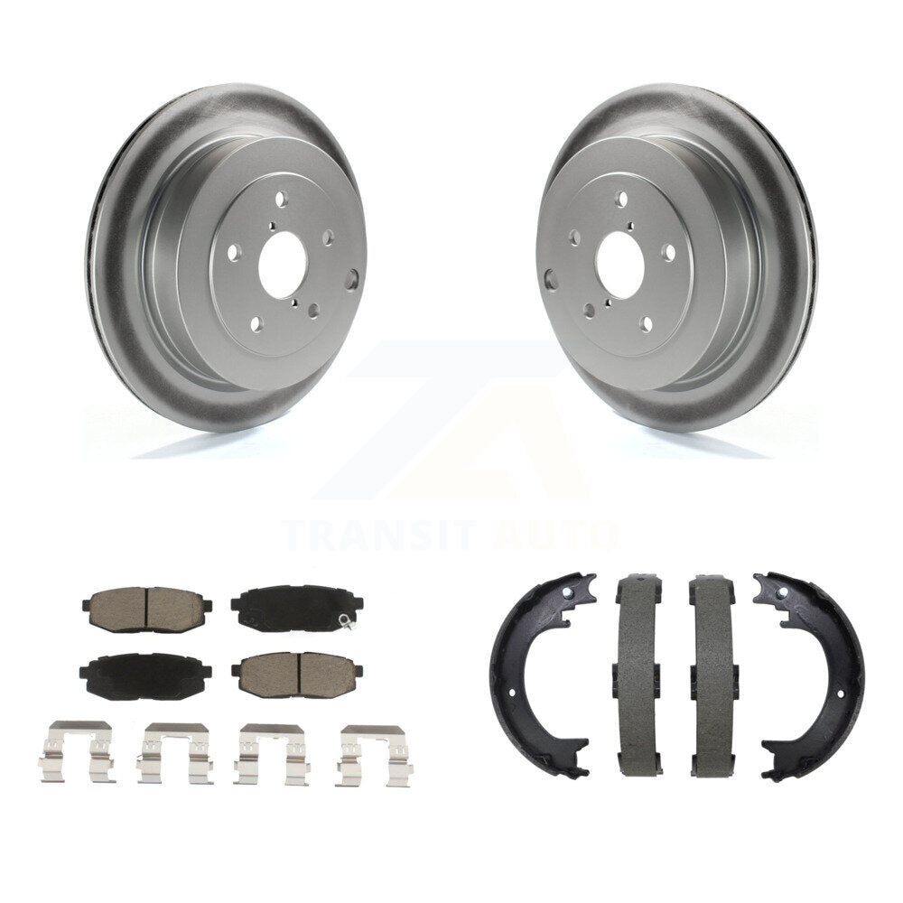 Rear Disc Coated Rotors Ceramic Pads And Parking Brake Shoes Kit For Subaru Tribeca B9 KGC-103787