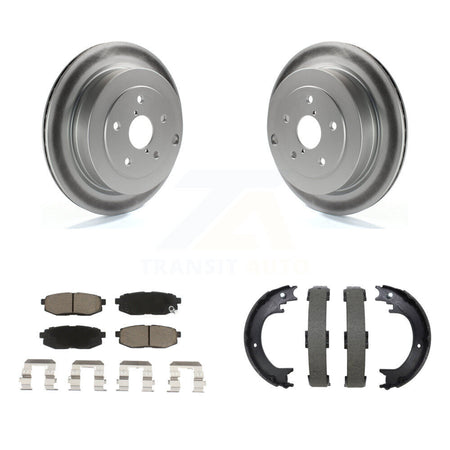 Rear Disc Coated Rotors Ceramic Pads And Parking Brake Shoes Kit For Subaru Tribeca B9 KGC-103787
