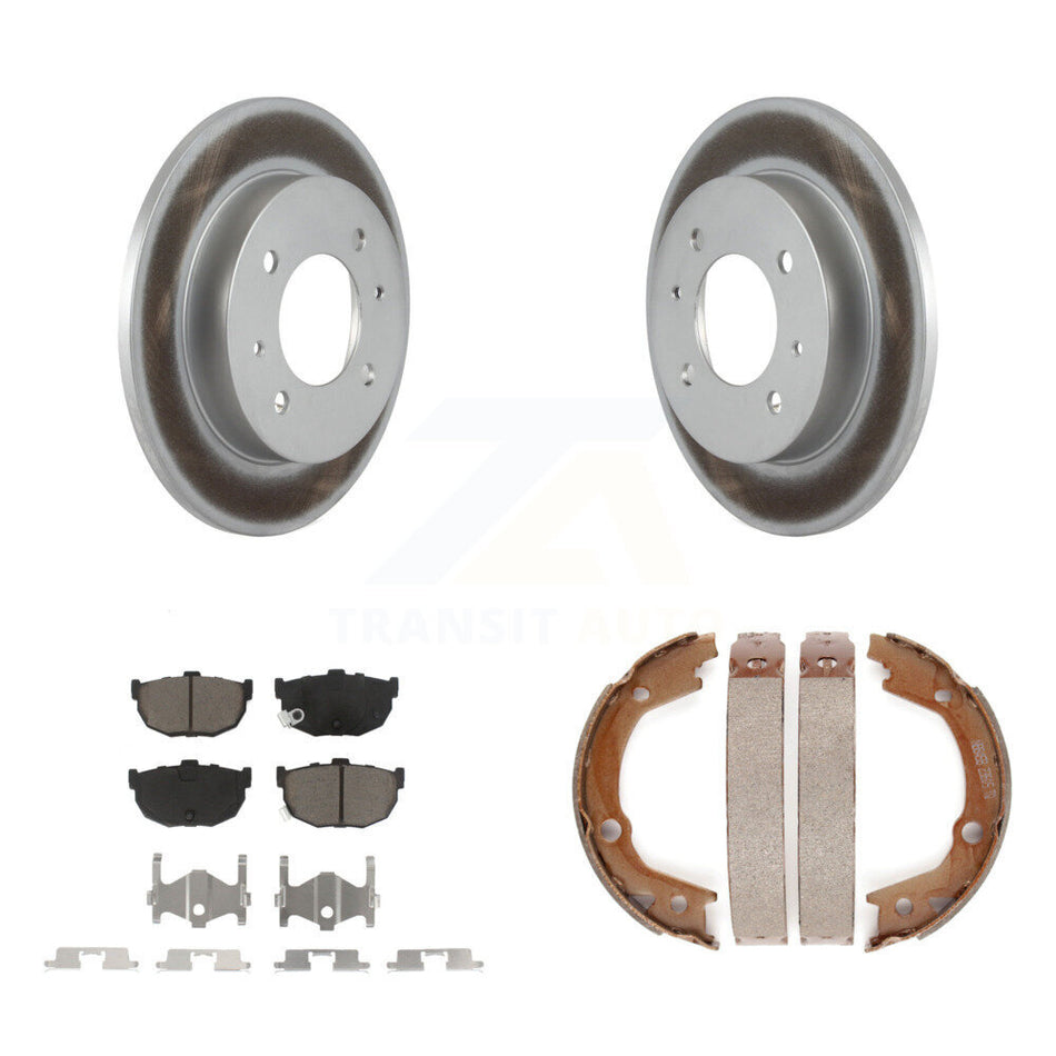 Rear Disc Coated Rotors Ceramic Pads And Parking Brake Shoes Kit For Hyundai Elantra KGC-103789