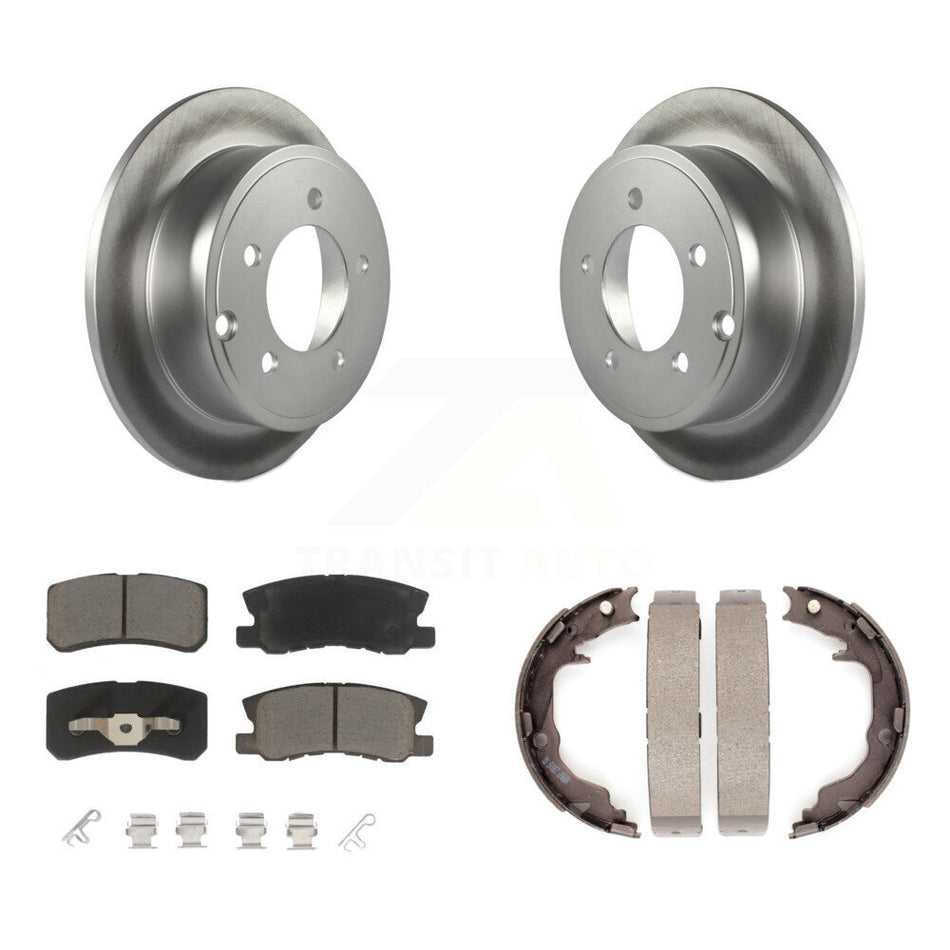 Rear Disc Coated Rotors Ceramic Pads And Parking Brake Shoes Kit For Jeep Patriot Compass KGC-103791